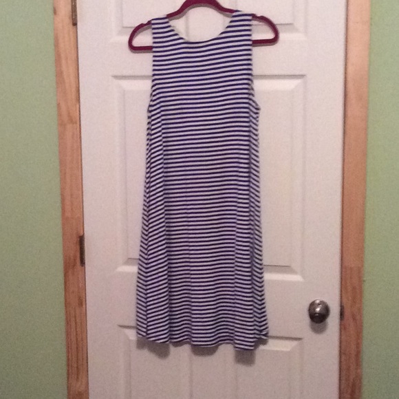navy striped summer dress